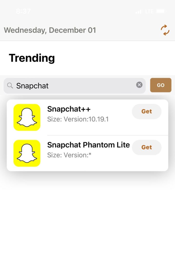 Search Snapchat+ on iOS