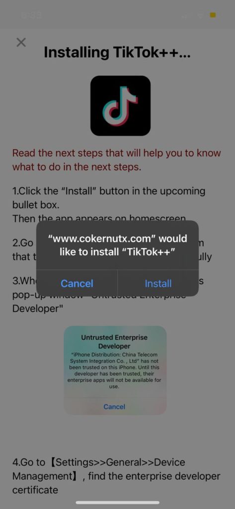 Tiktok++ install