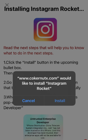 Install Instagram rocket