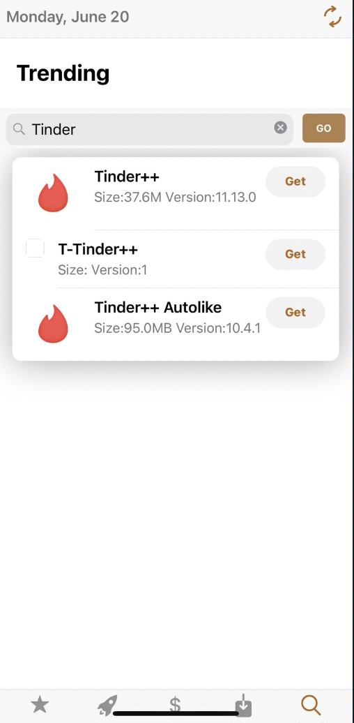 Search Tinder++ App on iOS - CokernutX