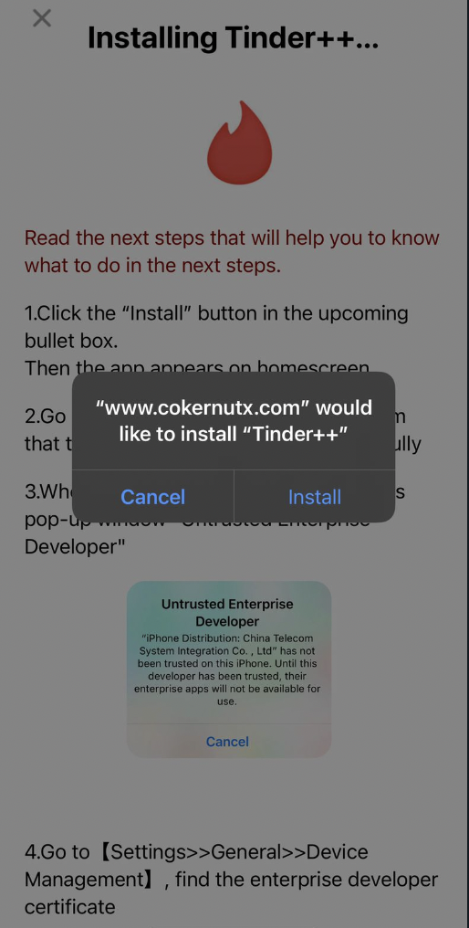 Install Tinder Plus Plus on iPhone and iPad