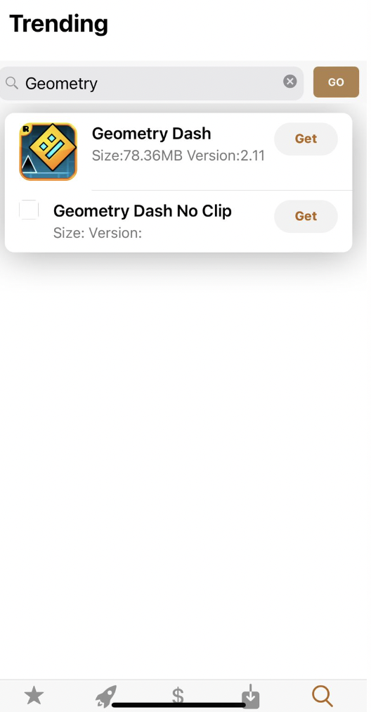 Search for Geometry Dash Hack on iOS