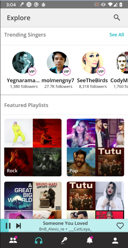 Suggested Music based on your Interests in Smule VIP - IPhone