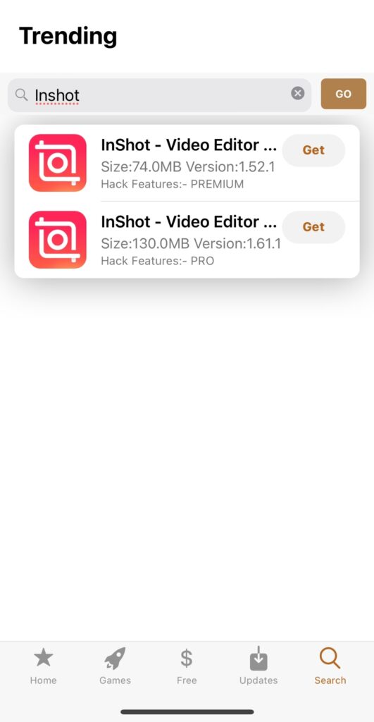 inshot pro on iOS