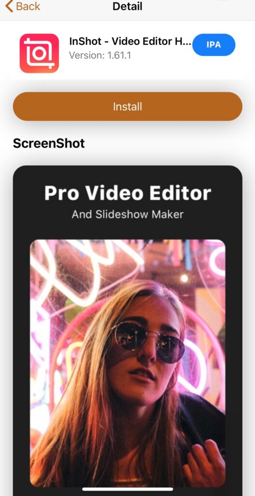 Inshot pro download on iOS