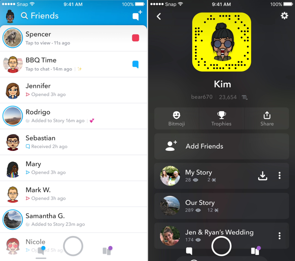 SnapChat++ app on iPhone